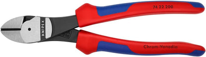 Knipex 7422200 Comfort Grip High Leverage Angled Diagonal Cutter, 8-Inch